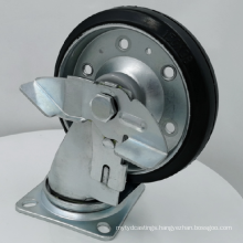 4 5 6 Inch Load 120-180KGS Japan Design Medium Duty Press Steel Rubber Wheel Casters